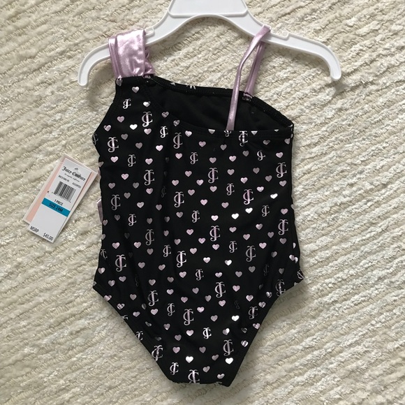 NWT Juicy Couture black and pink logo bathing suit - Picture 5 of 6